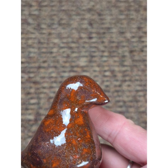 Other - Vintage Studio Pottery Ceramic Bird Figurine‎ Brown Orange Speckled Glaze Art